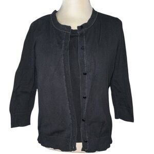 Talbots 2 pc sweater set 3/4 sleeves button up front Pima cotton Sz Med Petite